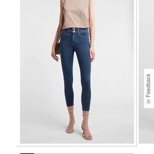 Express dark wash cropped/ankle jeans